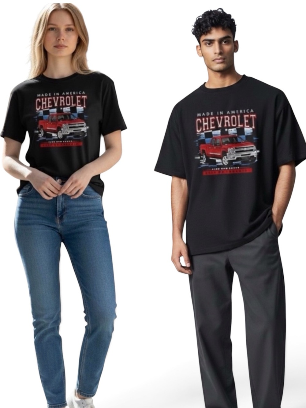 NWT Unisex Chevrolet Truck Graphic Big And Tall Black T Shirt Sizes LT 4XL
